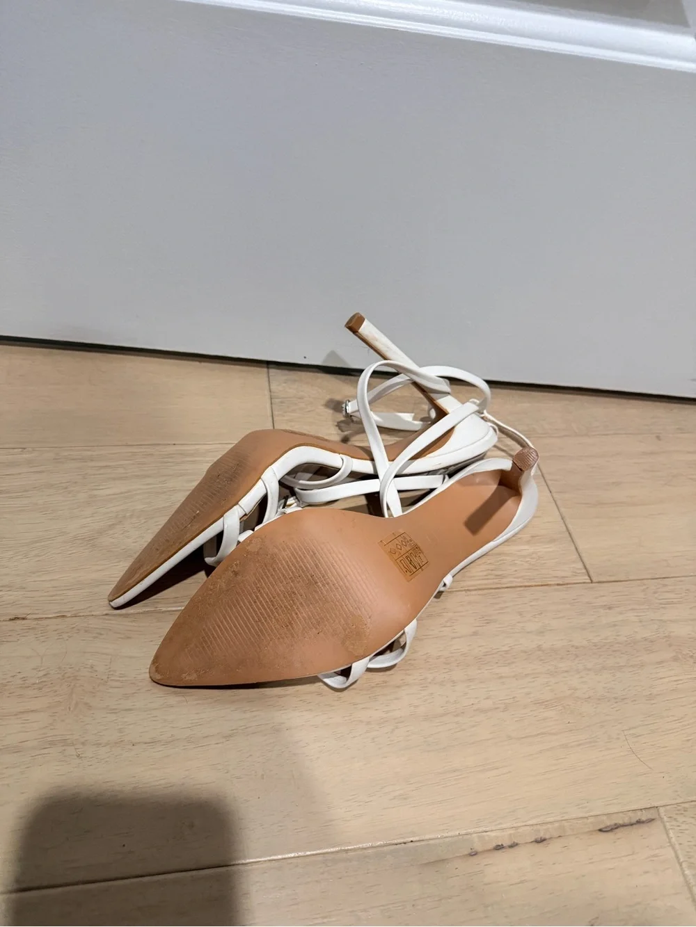 Boohoo Ivory Strappy Pointed Heels